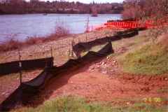 silt fence installed by slicing method
